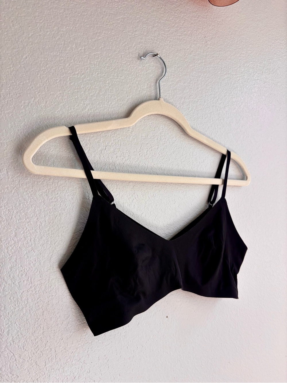 Aerie Black Seamless Ribbed Bralette